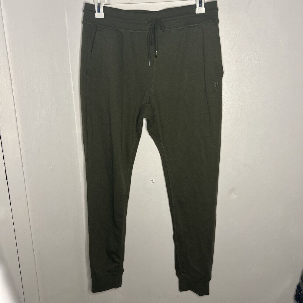 Hurley Sweatpants Mens L Large Green‎ Jogger Drawstring Pockets Tapered Leg